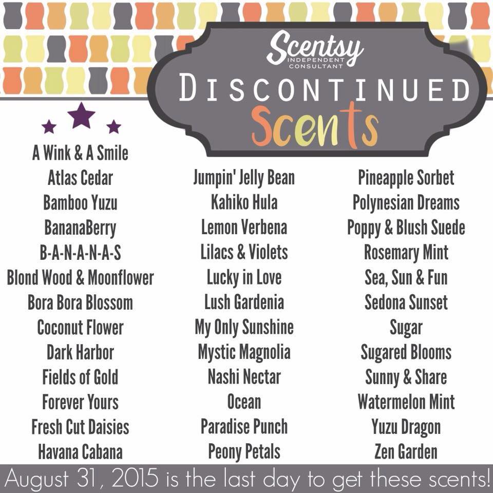Discontinued Scentsy Scents 2015